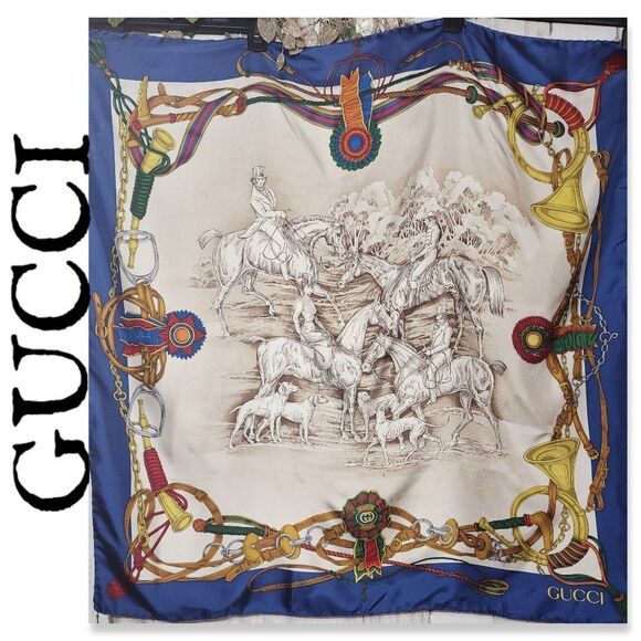 Authentic NWT Gucci Equestrian Silk Scarf - Picture 1 of 16